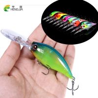 ☋ Hengjia เหยื่อตกปลาพลาสติกแข็ง ลิ้นยาว 3d 12.5 ซม. 20.5 กรัม 1 ชิ้น Hard Plastic Crankbait Floating Fishing Lure