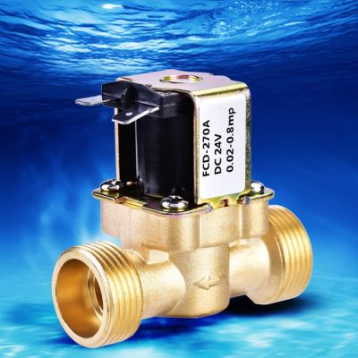 1PC 3/4" Solenoid Valve DC 24V Electric Valve Normally Closed Brass Electric Solenoid Magnetic Valve For Water Control Valve Plumbing Valves