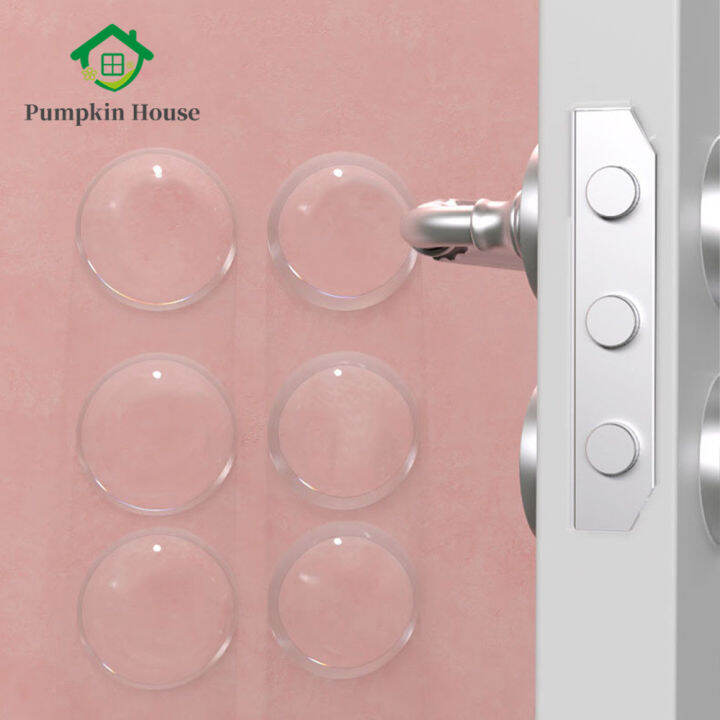 6/8/12pcs Door Stops Punchfree Anticollision Round Silicone Door