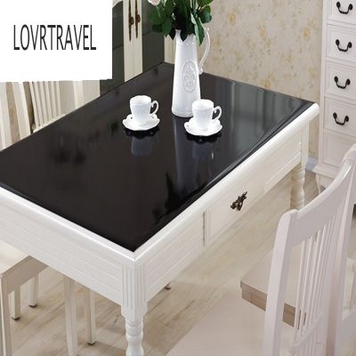 Matte black protection tabletop PVC tablecloth Dwaterproof soft glass tablecloth solid color home decoration tablecloth Cloth