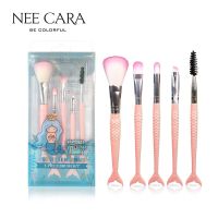 NEE CARA OUR LITTLE MERMAID 5 PIECE BRUSH SET นีคารา แปรงแต่งหน้าเซ็ต แพ็คเกจแปรงหางปลา 5 ชิ้น N688