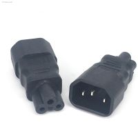 ☊✕✁ IEC 320 C14 3-Pin Male To C5 3-Pin Female Straight Power Plug Converter Adapter