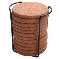 36X Cork Coasters with Lip for Drinks Absorbent Thick Rustic Saucer with Holder Heat &amp; Water Resistant Best Reusable