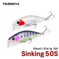 [HOT LIAXLLWISAAZH 534] TSURINOYA 50S ใหม่สี5ซม. 5G Sinking Minnow Fishing Lure INTRUDER TROUT ประดิษฐ์ Jerkbait Hard เหยื่อ Pike Wobbler Crankbait