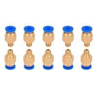 10 Pcs PC4 M6 Pneumatic Air Straight Quick Fitting 4mm Thread M6 One Touch Hose Connector