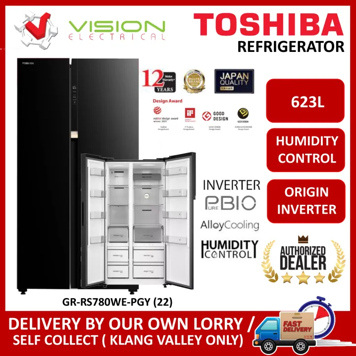 TOSHIBA GRRS780WEPGY(22) 623L Side By Side Refrigerator Origin