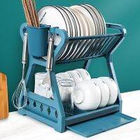 【CC】 New Double-layer Plates Dish Drying Rack Supplies Storage Drain Multifunctional Filter Kichen Tools