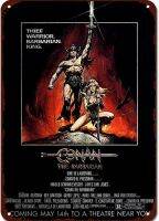 ชุดภาพยนตร์วินเทจย้อนยุค SignConan โปสเตอร์ภาพยนตร์ Barbarian-โรงรถป้ายโลหะ8 × 12นิ้ว,บาร์,โรงภาพยนตร์,ห้องนั่งเล่น,ห้องนอน,แผ่นลงนามโลหะตกแต่งย้อนยุค