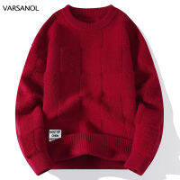 Varsanol ฤดูหนาวผู้ชายขนแกะหนาเสื้อกันหนาวเสื้อผ้าแฟชั่น Warm Oneck สีแดง Pullover คุณภาพชาย Slim ถักเสื้อกันหนาวสำหรับ Man