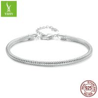 [COD] Yinziyuns new s925 silver-plated platinum lobster clasp basic bracelet simple and versatile diy snake bone chain