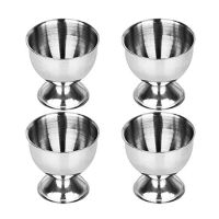 4Pcs Stainless Steel Spring Wire Tray Boiled Egg Holder Storage Holder Metal Egg Cup Spiral Spring Holder Silver