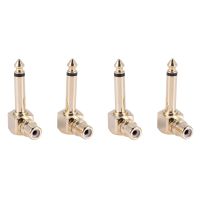 4-PACK RCA Female Jack to 1/4 Inch Mono Male Plug Right Angle Audio Adapter,Gold