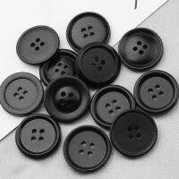 10PCS Suits Buttons Round Tops Black Four-eye Buttons Korean Style Windbreaker Coat Decorative Accessories Haberdashery