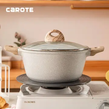 Carote Non Stick Dutch Oven with lid Nonstick Stock Pot Soup Pot Granite  Cook