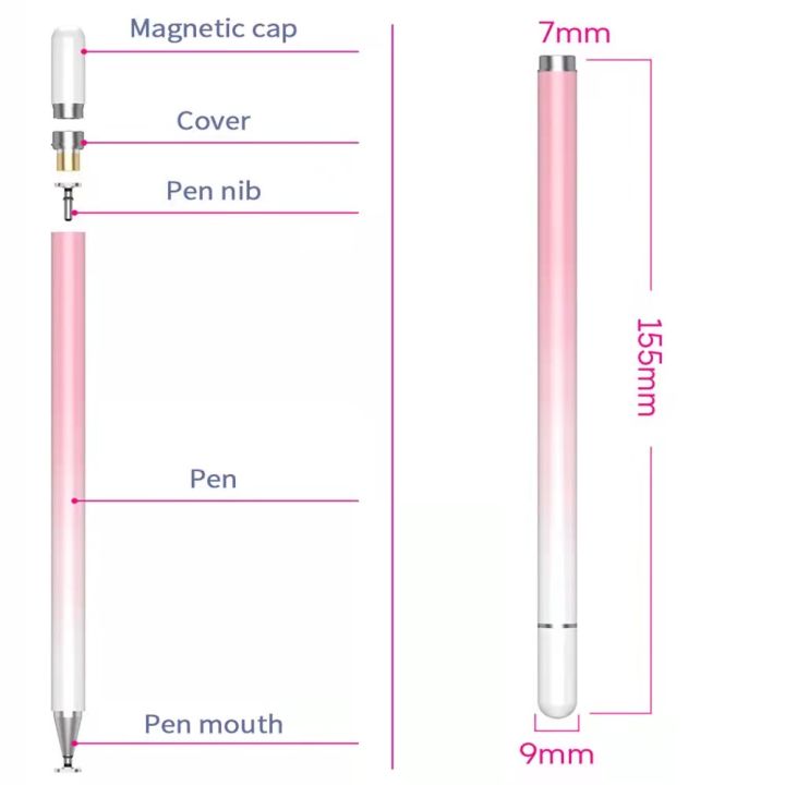 ปากกา-สไตลัส-stylus-pen-สไตลัส-ปากกาเขียนวาดหน้าจอ-ทัชสกรีน-ปากกาทัชสกรีนสำหรับทุกรุ่น-ไม่ต้องชาร์จ