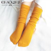 CHAOZHU Womens Socks Japanese Cotton Multi colors Cute long rib soft high quality loose Socks for Girl Christmas Gift Socks