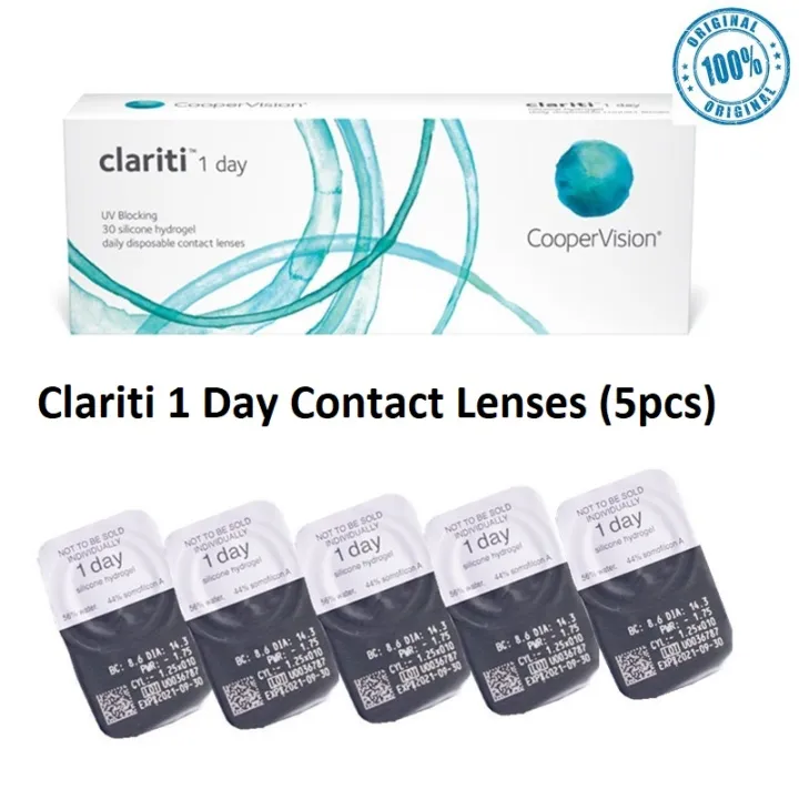 Clariti 1 Day Contact Lenses Cooper vision (5pcs loose) Exp 2024 Lazada