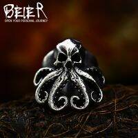 【HOT】✘۞ BEIER Titanium Gothic Deep Sea octopus Kraken Domineering mens party Fashion Jewelry BR8-759