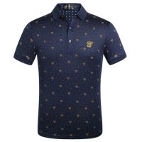 price Summer Low event saleMen Polo Shirt Short Sleeve Polo Shirt With Ver-sace Pattern Casual Shirt