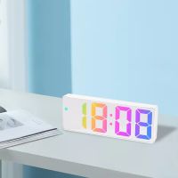 ❃﹊ Led Digital Intelligent Electronic Clock Kitchen Timer Bedroom Bedside Alarm Clock Fashion Dazzling Color Transparent Screen