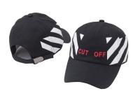 [COD] New cut off print black and white stripe fashion curved brim hat men women hip-hop baseball