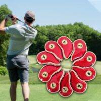 №◊ 10 ชิ้น Golf Iron Covers ชุดฝาครอบป้องกัน Golf Club Head Covers สำหรับกีฬากลางแจ้ง