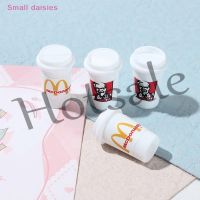 【hot sale】 ✙ B32 [Small daisies] 5Pcs/lot Dollhouse Miniature Coffee Cup For Kitchen Room Food Drink Home