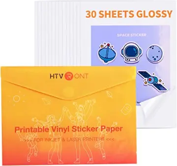 Printable Vinyl For Inkjet Printer & Laser Printer - 40 Pcs Glossy White  Inkjet Printable Vinyl Sticker Paper, 8.5X11