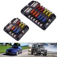 【YF】 12V 32V 6Way 12Way Blade Fuse Box Block FuseBox Holder Auto Marine Bus Bar Car Kit With LED Indicator Light For Camper Van