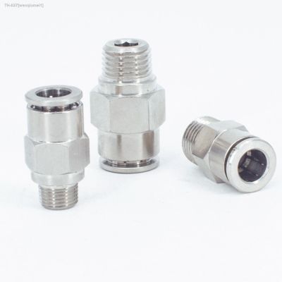 卍✶✧ M5 1/8 1/4 3/8 1/2 BSPT Male Pneumatic Nickel Plated Brass Push In Quick Connector Release Air Fitting Plumbing