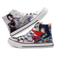 COD SDFGERTERTEEE Spring New Style Demon Slayer Hand-Painted Canvas Shoes Joint Zenitsu Nezuko Kiyuki Butterfly Ninja Tanjirou