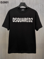 เสื้อยืดแขนสั้นอินเทรนด์ทรงหลวม Dsquared2ผู้ชายพิมพ์ลายเรียบง่ายแนวโน้มแฟชั่นผ้าฝ้ายแท้ใส่ได้หลายสีสำหรับฤดูร้อน