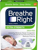 แผ่นแปะจมูกลดอาการนอนกรน Breathe Right  นำเข้าจากอเมริกา ของแท้ กล่องละ 26ชิ้น