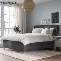 เตียงนอน สีเทาเข้ม เตียงนอนบุนวม INDANAS พร้อมลิ้นชักเก็บของ Bed INDANAS upholstered bed with storage drawers Dark Grey