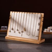 【LZ】۞  Grande Capacidade Jóias Display Rack Suporte Colar múltipla madeira de camurça clássico destacável grande capacidade