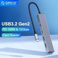 ORICO Usb C Hub 10Gbps USB 3.2 4 Port 4K60Hz HDMI-compatib PD100 SD TF Splitter OTG Adapter for Macbook PC Computer Accessories