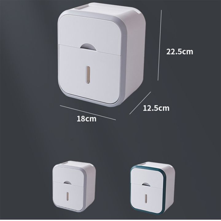 punch-free-toilet-paper-holder-box-bathroom-rack-wall-mounted-kitchen-bathroom-holder-grey