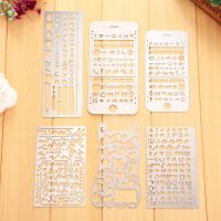 ℡ Multifunctional Stainless Steel Hollow Ruler Cat Geometric Figure Drawing Stencils Templates Ruler DIY Tool Office Stationery