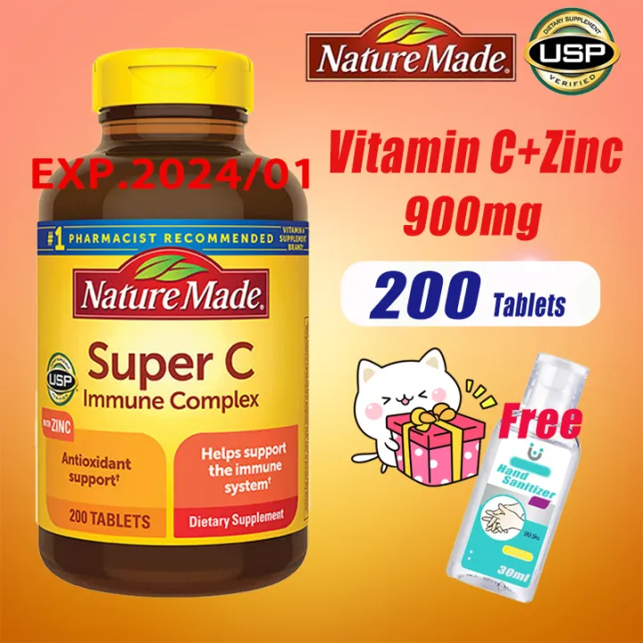 Nature Made Super C vitamin C Immune Complex with Zinc Tablets 200