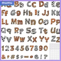 MUMU 216PCS พิมพ์ลายสัตว์ ชุดคอมโบตัวอักษร 4.8นิ้วค่ะ จดหมายกระดานข่าว สำหรับบอร์ดแสดงผล ชุดติดผนังกระดานข่าว