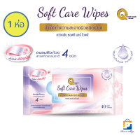 Quik Clean Soft Care Wipes ทิชชู่เปียก ผ้าเปียก ผ้าเปียกเช็ดผิว ควิกคลีน ซอฟท์ แคร์ ไวพส์ (จำนวน 1 ห่อ 40 แผ่น)