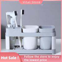 VITAL STORE ที่เก็บของในบ้าน ชั้นวางของในห้องน้ำ ที่วางยาสีฟัน ที่จับทันตกรรมในบ้าน ผู้ถือออแกไนเซอร์ ถ้วยล้าง ที่ใส่แปรงสีฟัน ชุดถ้วยน้ำยาบ้วนปาก