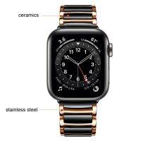 Ceramic Metal Strap for Apple Watch 6 5 4 3 44mm 42mm 40mm Luxury bracelet strap accessories for iwatch Ultra 49mm 8 7 45mm 41mm