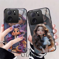 เคสโทรศัพท์ใหม่สำหรับ Xiaomi 13T 13T Pro,การ์ตูนน่ารักน่ารักใหม่ฝาครอบภาพวาดเจ้าหญิงรันเวย์ฝาครอบเลนส์ป้องกันกล้องกันกระแทกกระจกนิรภัยเปลือกแข็งกันรอยขีดข่วน