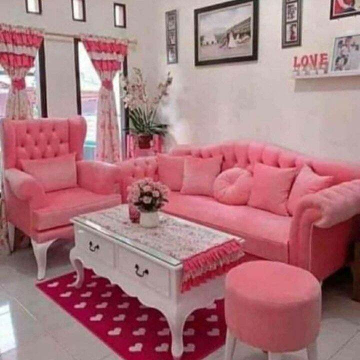 Sofa Chesterfield 3+1+Pouft + meja / NERIMA TUKAR TAMBAH SOFA LAMA ANDA