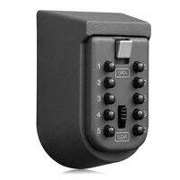 1Set 10-Digits Combination Lockbox Button Key Box for Outside Wall Mount for Home Dark Gray