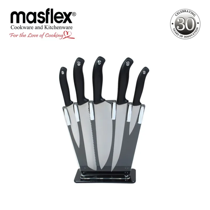 Masflex 6 Piece Knife Set With Acrylic Block Lazada PH