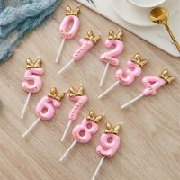 Cute Bowknot Birthday Number Candle Princess Prince 0-9 Number Candles Cupcake Party Candles Cake Decor Topper Digital Candle