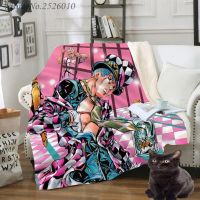 NEW Jojos Bizarre Adventure Blanket 3D Print Anime Adult Fleece Quilt Teens Travel Sofa Keep Warm Child Throw Plush Blankets 05