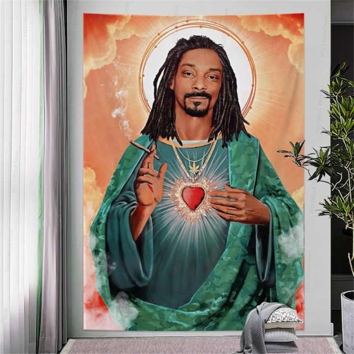 สนูปพรมแขวนพระเยซูด็อกพรม-meme-ตลกแขวนผนังการตกแต่งบ้านผ้าพื้นหลังเสื่อโยคะ-hiasan-kamar-สวยงาม